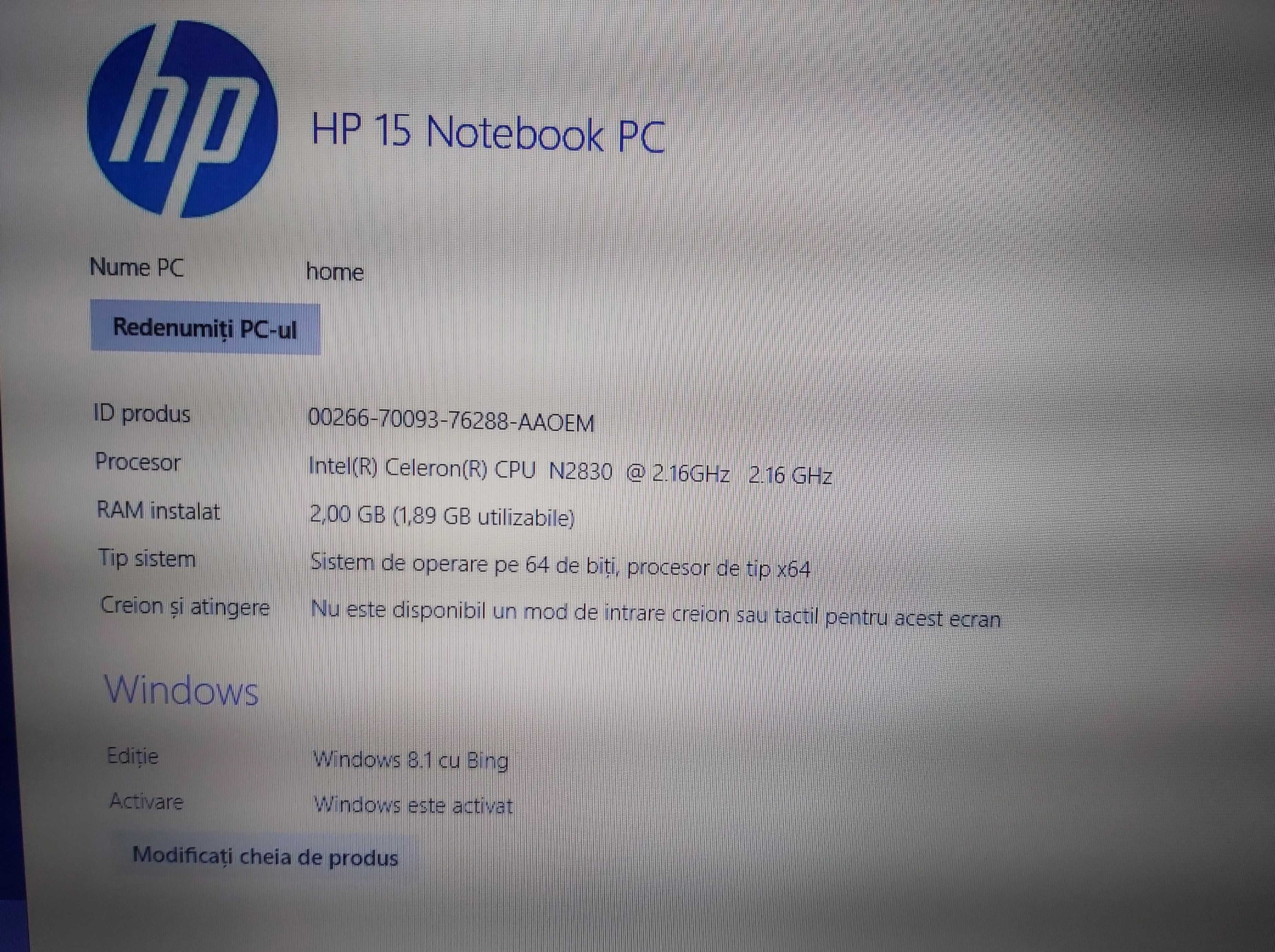 Vând sau dezmembrez laptop HP 15R030SQ