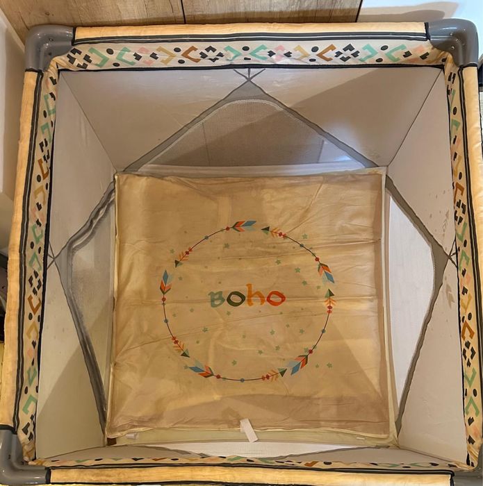 Tarc de joaca pliabil Cangaroo Boho Beige 99x99 cm