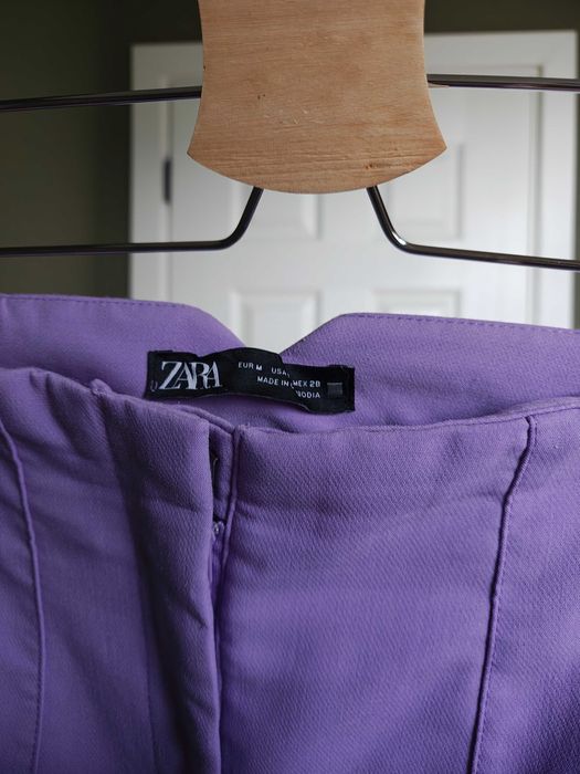 Лилав панталон с висока талия