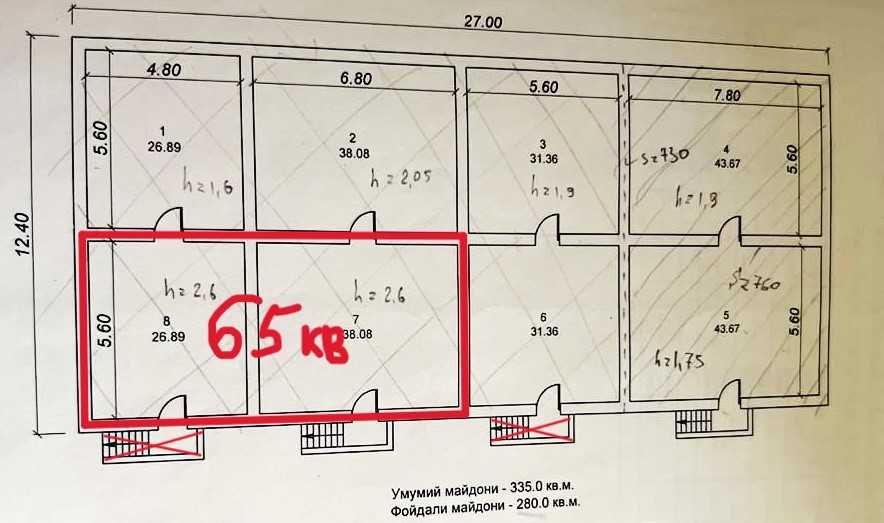 Продаётся помещение 335 м² за 60000$ с возможностью роста прибыли (55)
