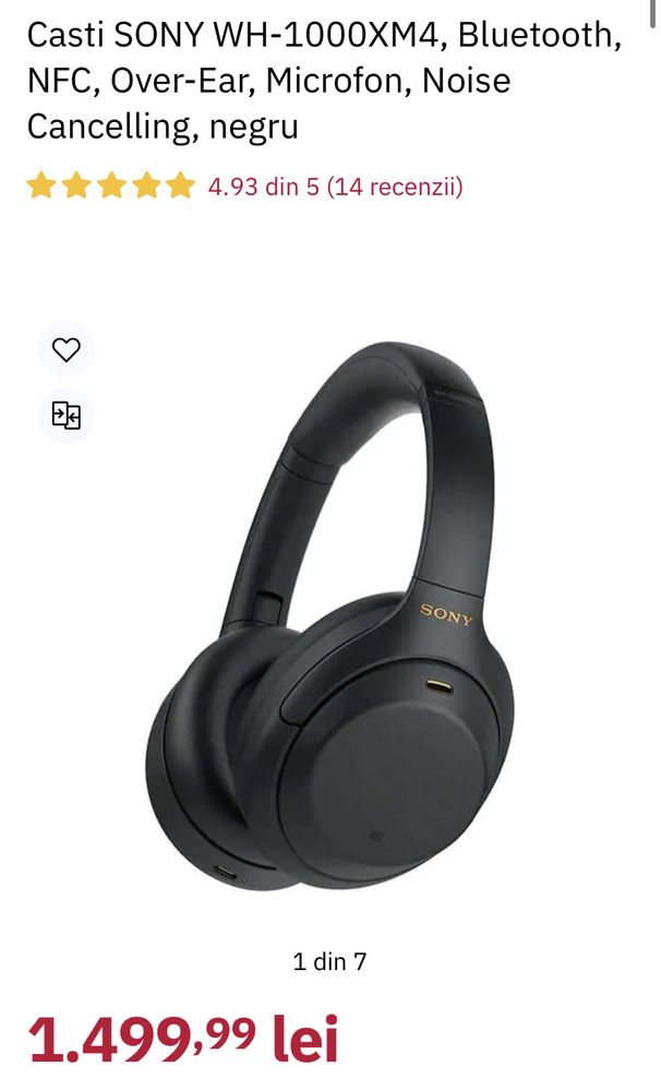 Căști Sony WH-1000XM4 - Noise canceling