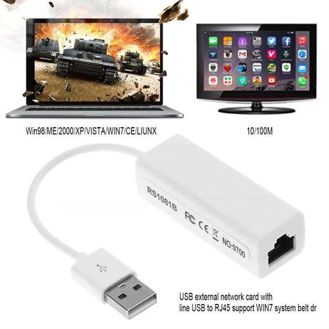 Нова USB лан карта / USB to Ethernet RJ45 / 10/100Mbps / Lan card