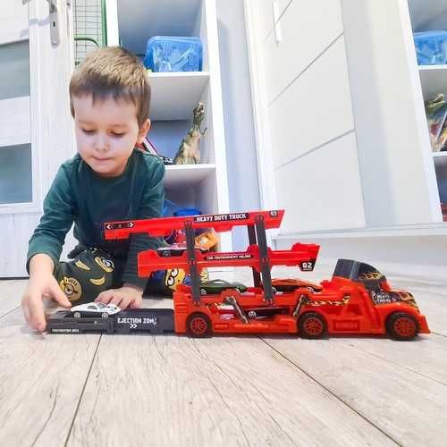 Детска играчка камион автовоз с 6 спортни колички Kruzzel