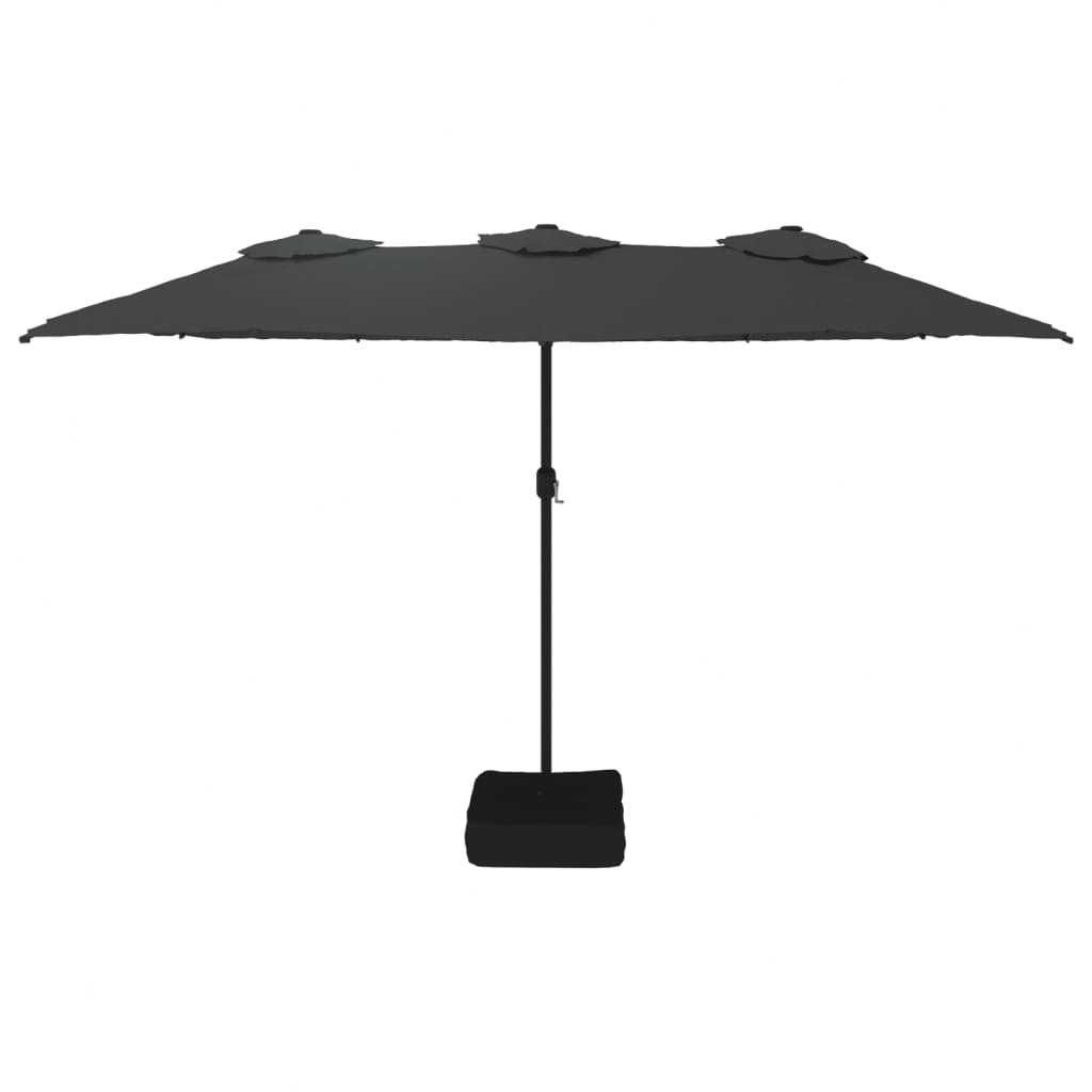 Umbrela de soare cu baza gradina/terasa 450×245 cm Gri Antracit BEXAR