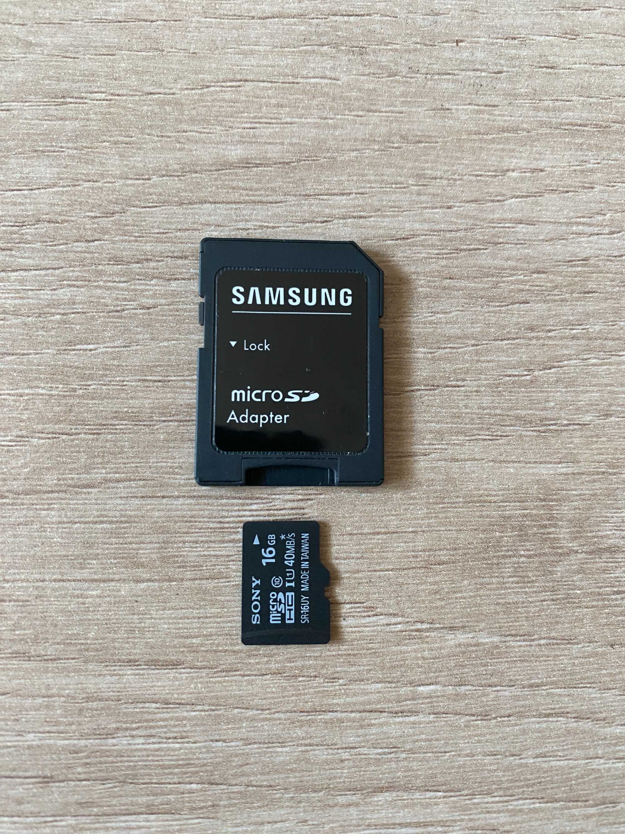 Card de memorie Sony micro SD HC, 16gb, class 10 + adaptor SD Samsung