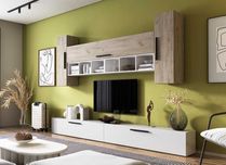 Living Pati 086 - Mobila Sufragerie Stejar + Alb