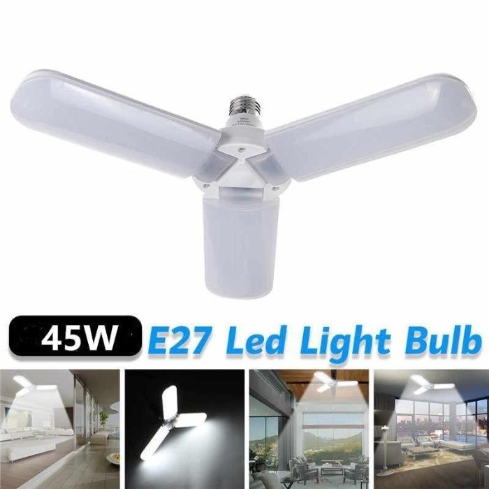 Ярка сгъваема LED лампа тип перка с цокъл E27 30/45/60W