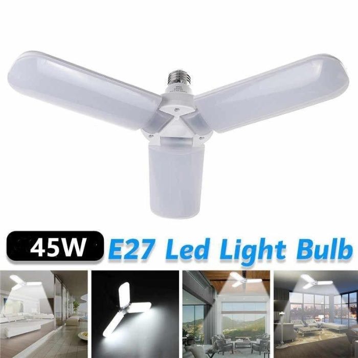 Ярка сгъваема LED лампа тип перка с цокъл E27 30/45/50W