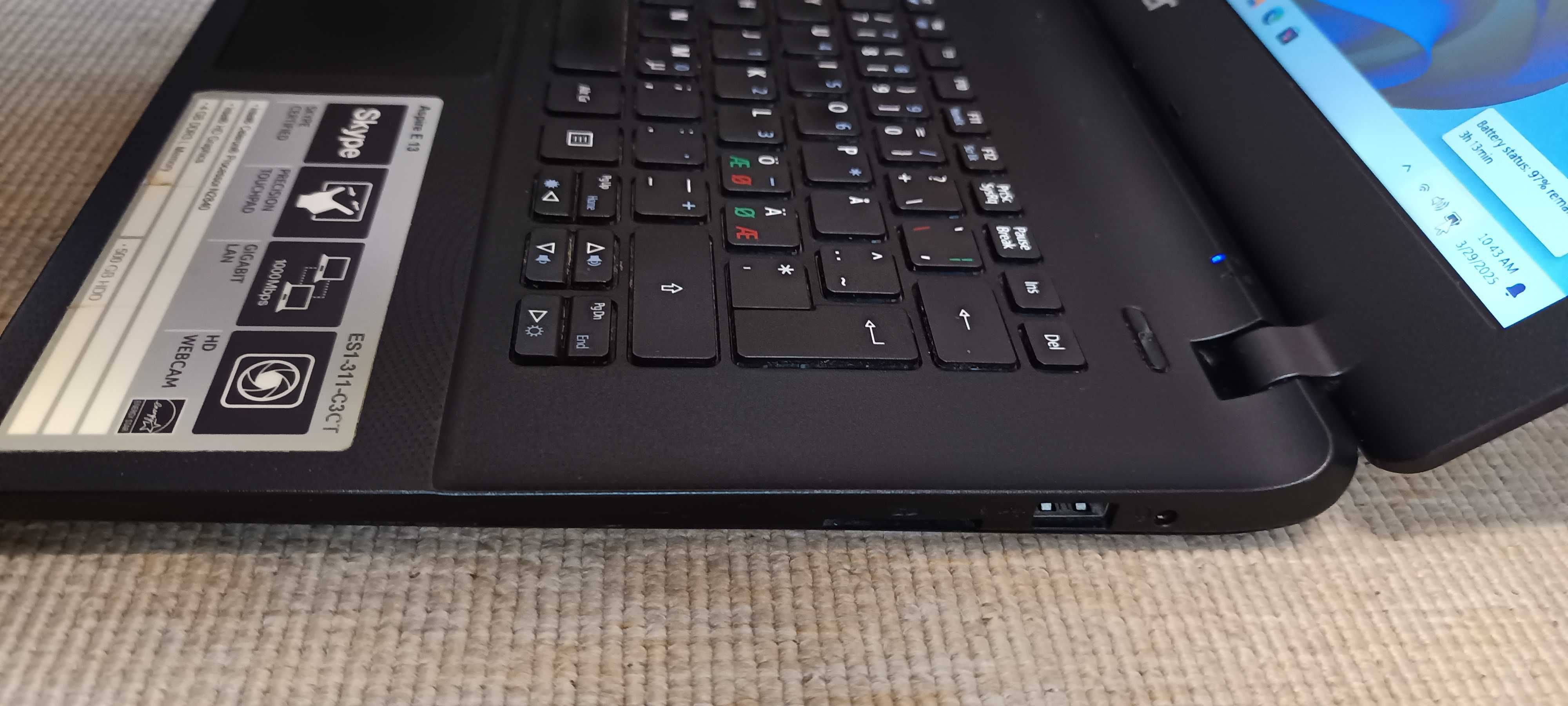 Laptop Acer ES1-311 Intel N2840 Gen4 SSD Super slim 13,5 inch