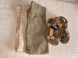 Lot pantaloni H&M 122 si sandale nr. 31