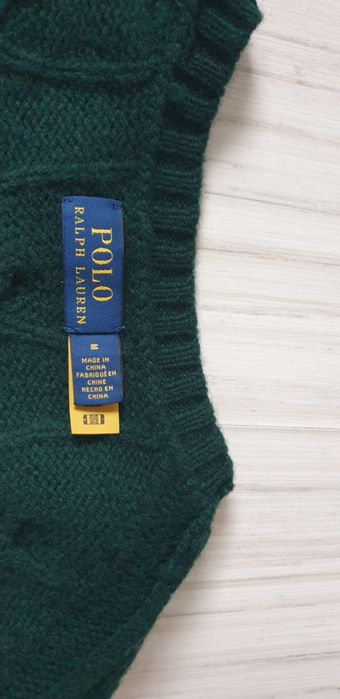 POLO Ralph Lauren Cable Wool / Cashmere Knit  M НОВО ОРИГИНАЛ  Пуловер