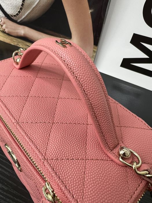 Geanta Chanel Vanity 17cm roz, tip Premium