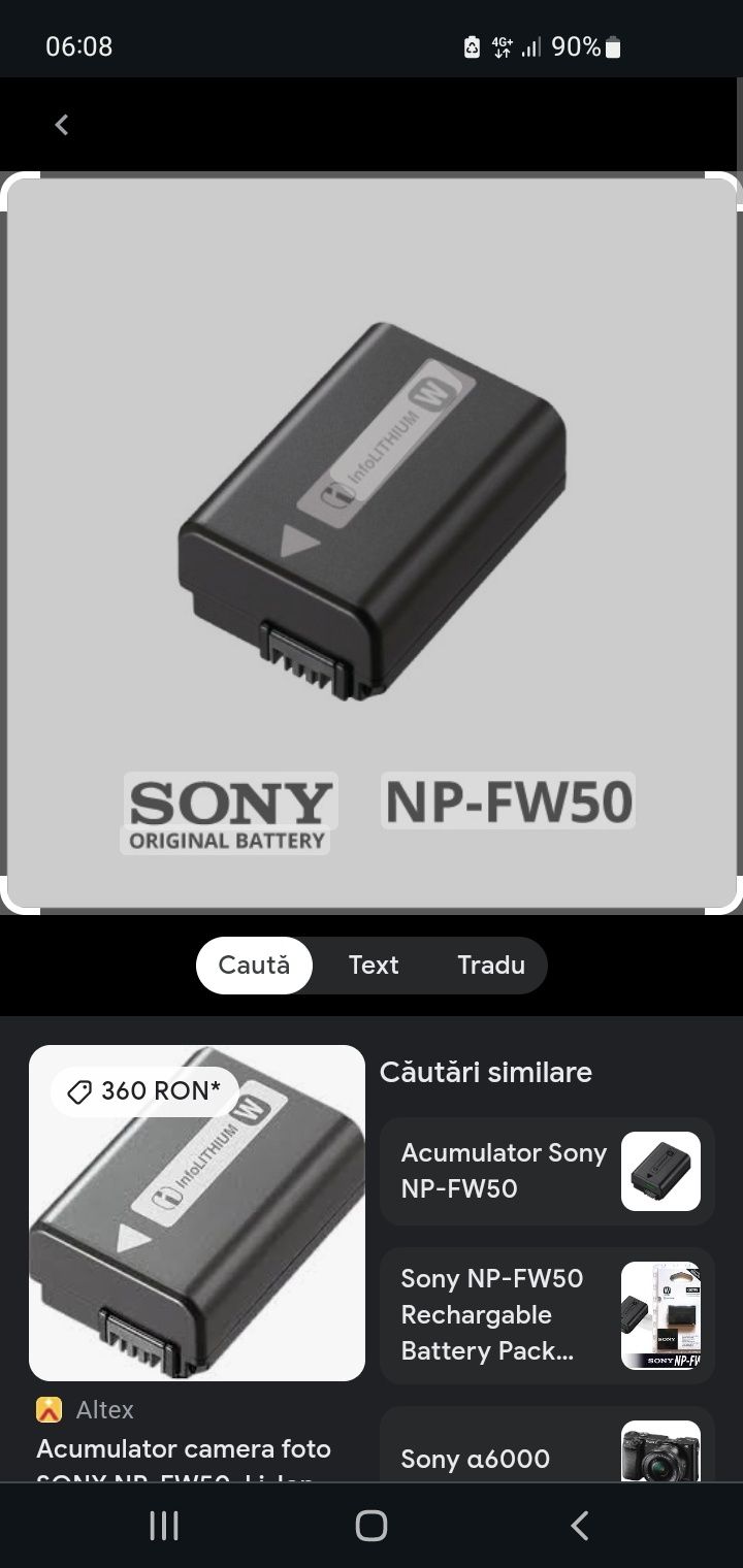 Acumulator baterie Sony NP-FW 50 originali