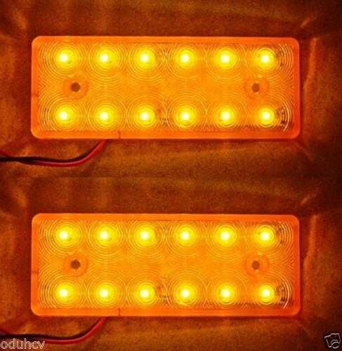 Диодни LED ЛЕД габарити за камион с 12 диода , ОРАНЖЕВИ , 12-24V