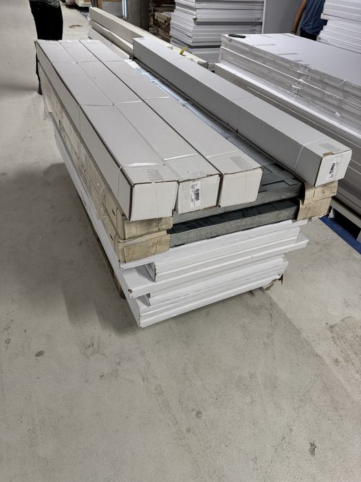 Set 2 usi glisante albe premium 209x90x11cm cu buzunar metalic