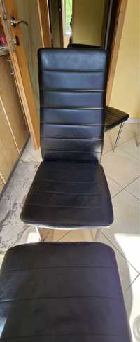 Set 4 scaune bucatarie imitatie piele neagra