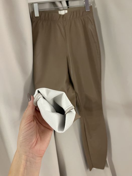 Кожен панталон H&M Капучино
