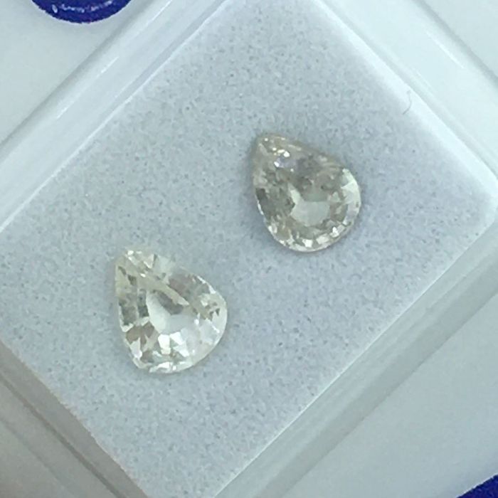 Safir Galben Natural 1.35 ct - Set 2 buc - Certificat ALGT