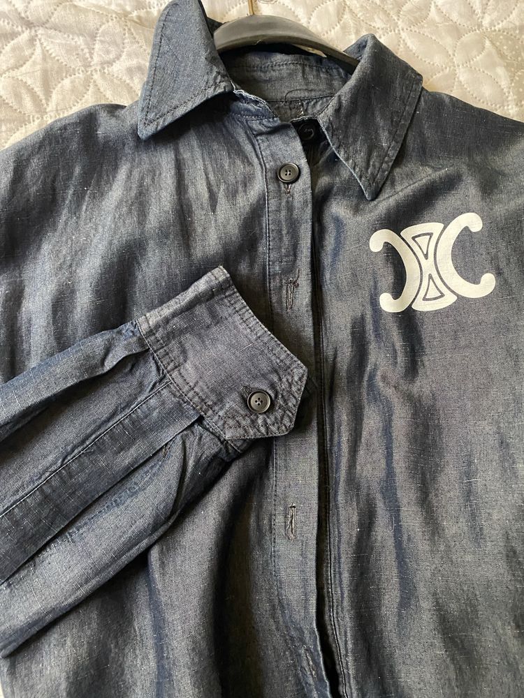 рокля Versace Jeans Couture Дънкова рокля Celine