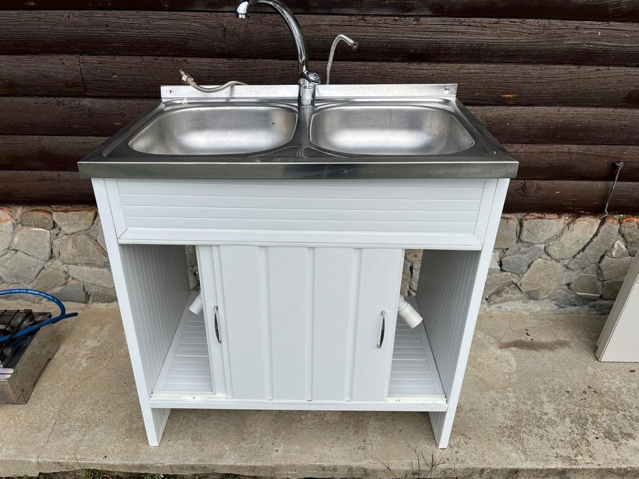 Masa inox , spalatoare inonox cu 2 cuve