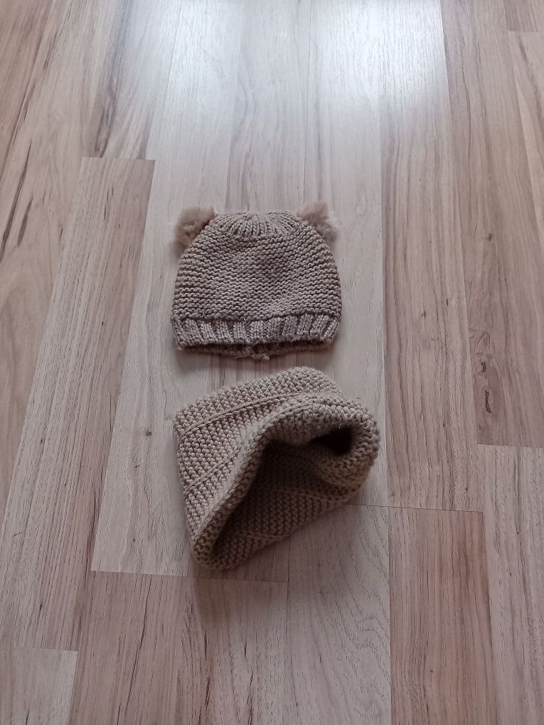 set caciula fular iarna zara kids 3 4 ani maro bumbac stare impecabila