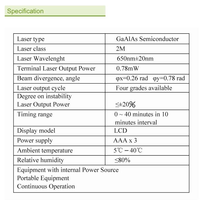 Dispozitiv medical terapie laser