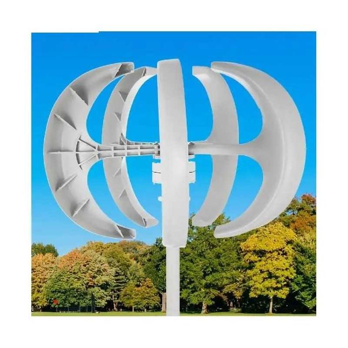 Ветрогенератор Вертикален 600w 12v  вятърна турбина перка слънце ток