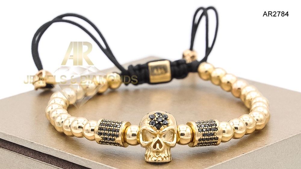 Bratara Aur 14 K model Skull Collection ARJEWELS(AR2784)