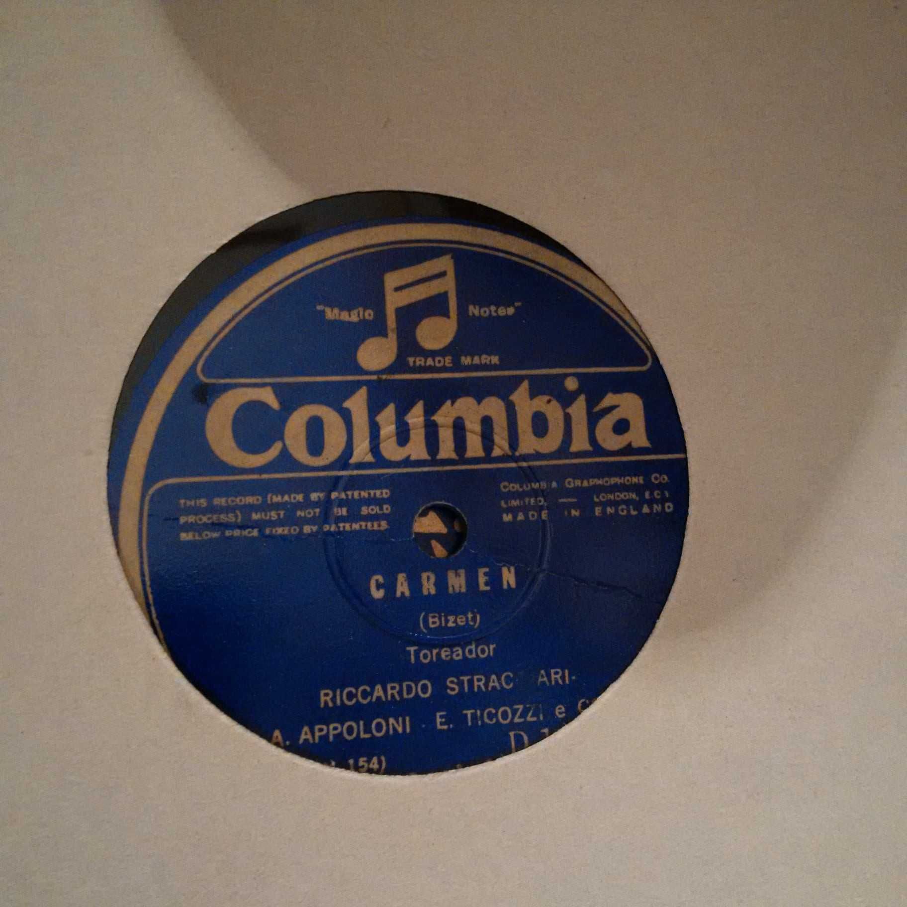 Discuri Placi Gramofon Patefon 78rpm Wagner Caruso Clasica Shellac 12"