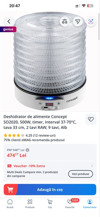 Vand dezhidrator fructe legume nou sigilat concept so2020