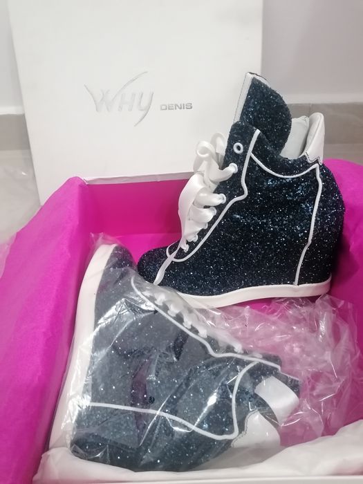 Snekersi Why cu paiete și platforma