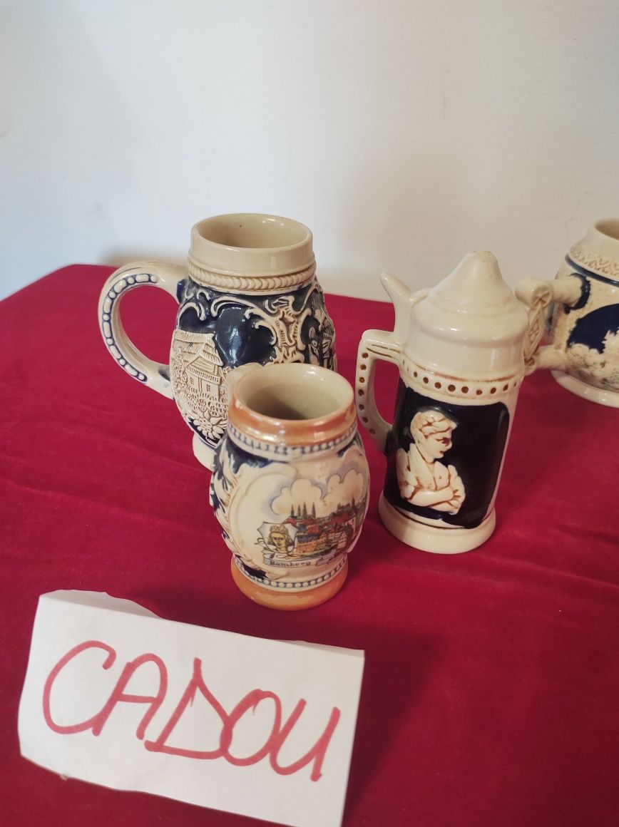 Set vin fiert bol 6 cani ceramică Gerz Glühwein cobalt + CADOU