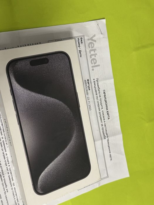 КАТО НОВ 256GB iPhone 15 Pro Yettel Гаранция 2026 Black / Черен