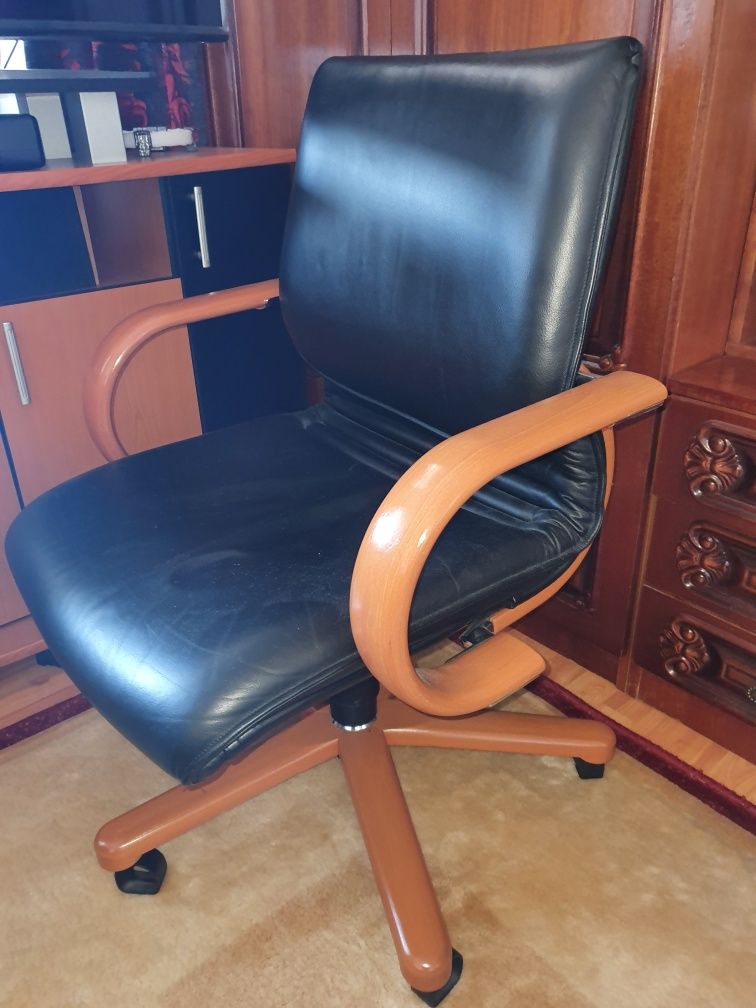 Comforto scaun directorial de birou piele naturala lemn masiv