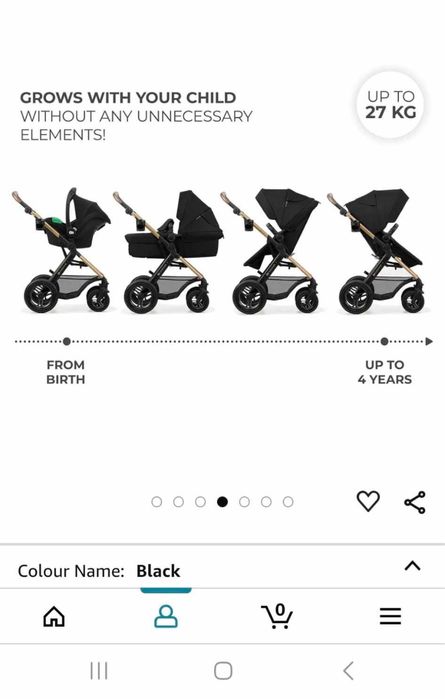 Carucior 3 In 1 - Kinderkraft - Moov 2, Negru
