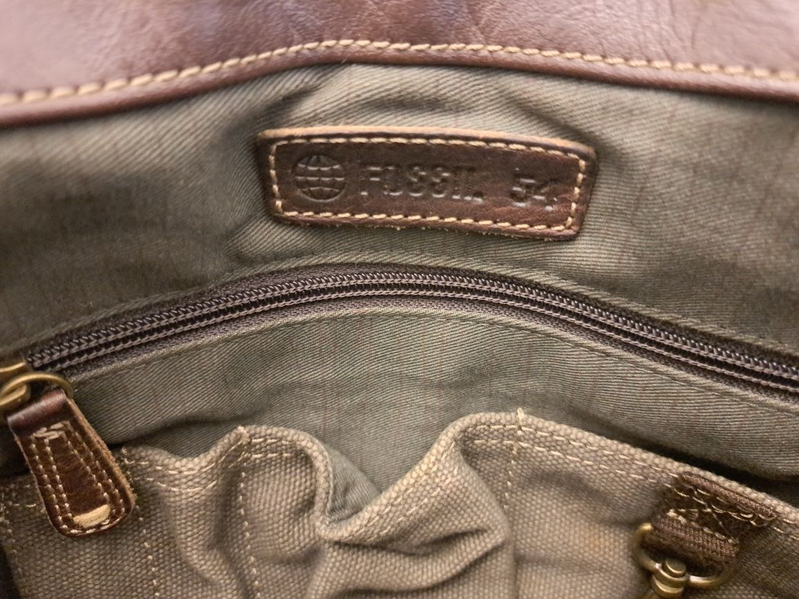 Geanta / servieta vintage Fossil piele