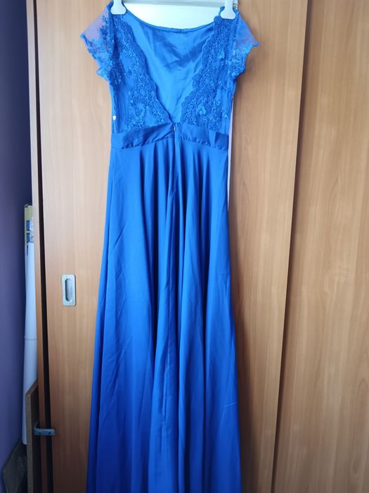 Vând Rochie Eleganta Satin cu Dantela Italia Mărimea M