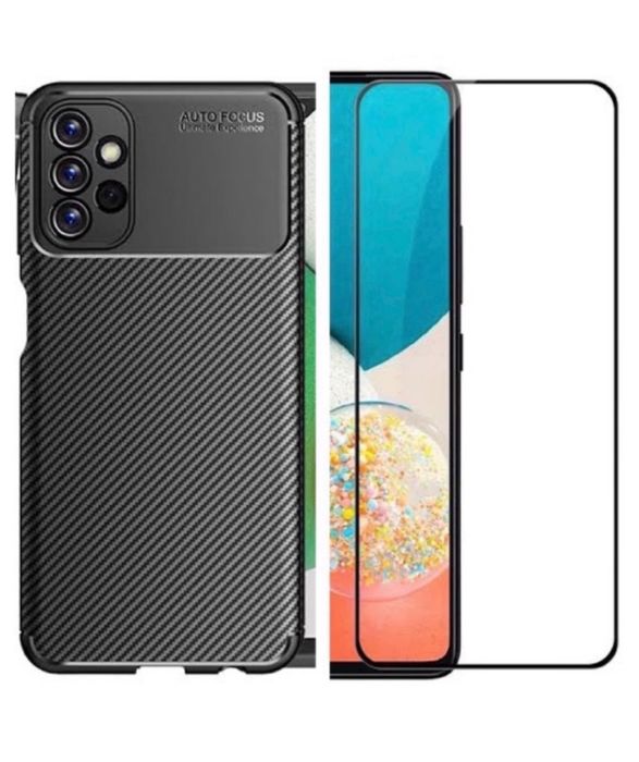 Samsung A41/A32/A42/A24/A25/A16 Husa Simple Carbon+Folie Sticla 10D 9H
