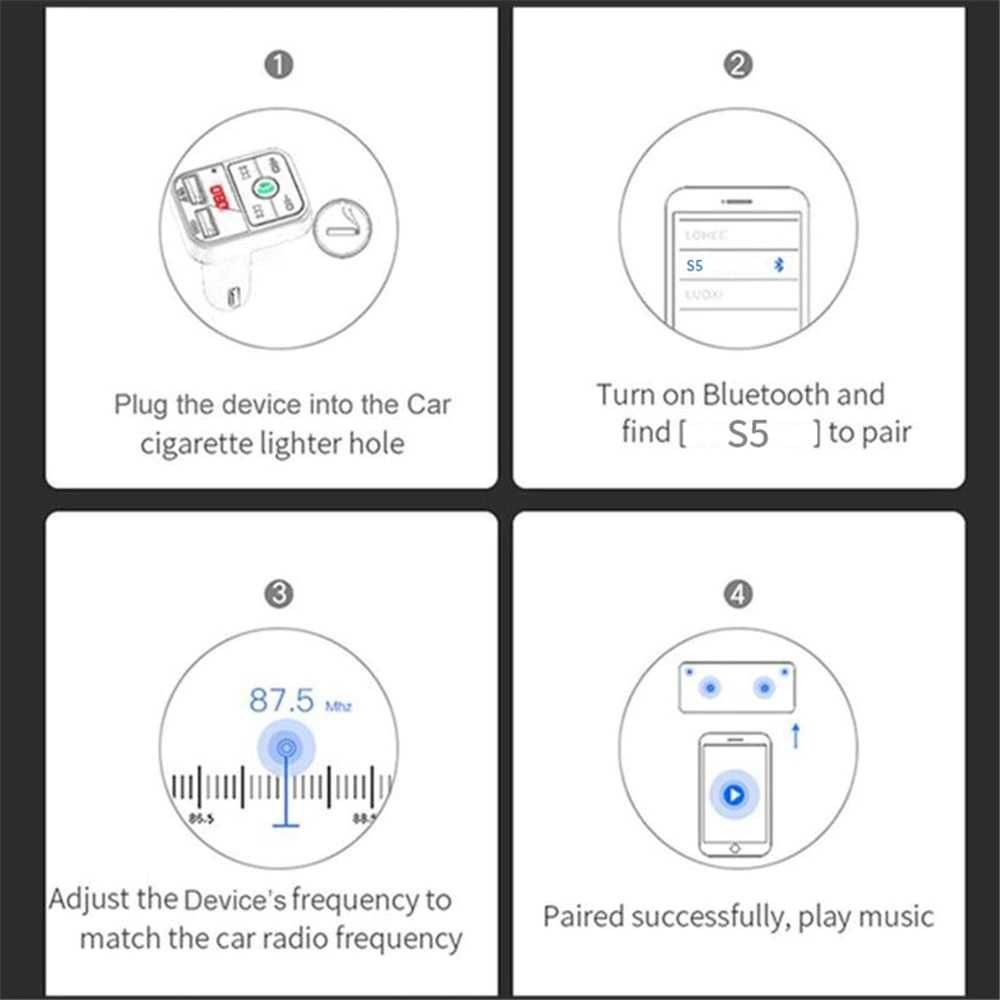 Блутут FM трансмитер Kebidu, Волтметър, 2х USB заряднo GSM, Bluetooth