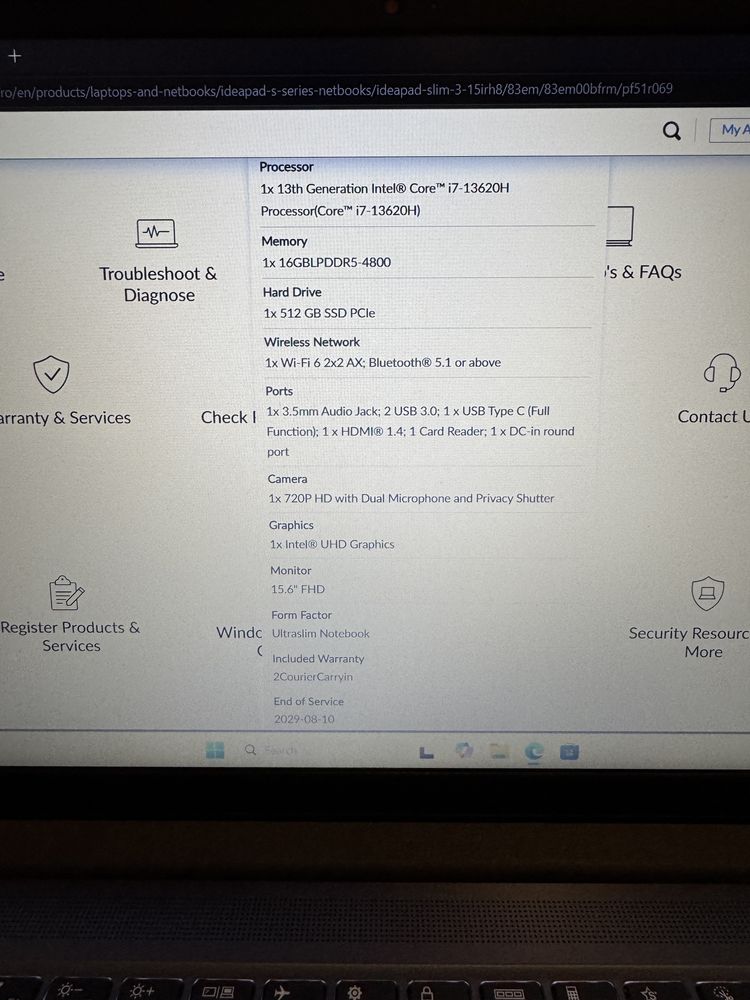 Lenovo idea pad slim3 i7