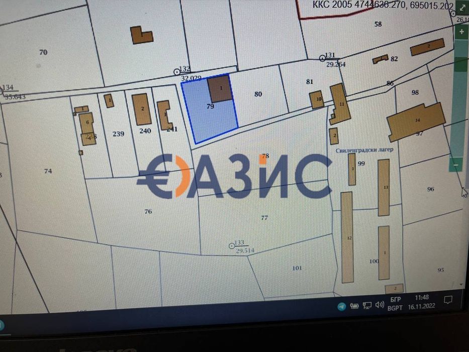 Парцел на 500м от морето в Обзор, 659 кв. м., 73 300 евро,