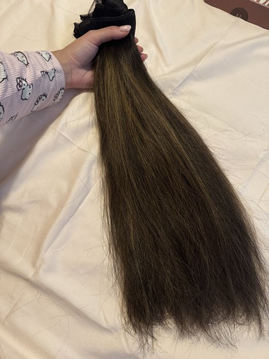 Două seturi extensii de păr clip on 100% natural