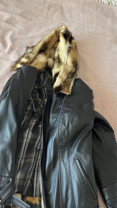 Дамско яке с естествена кожа и косъм ново