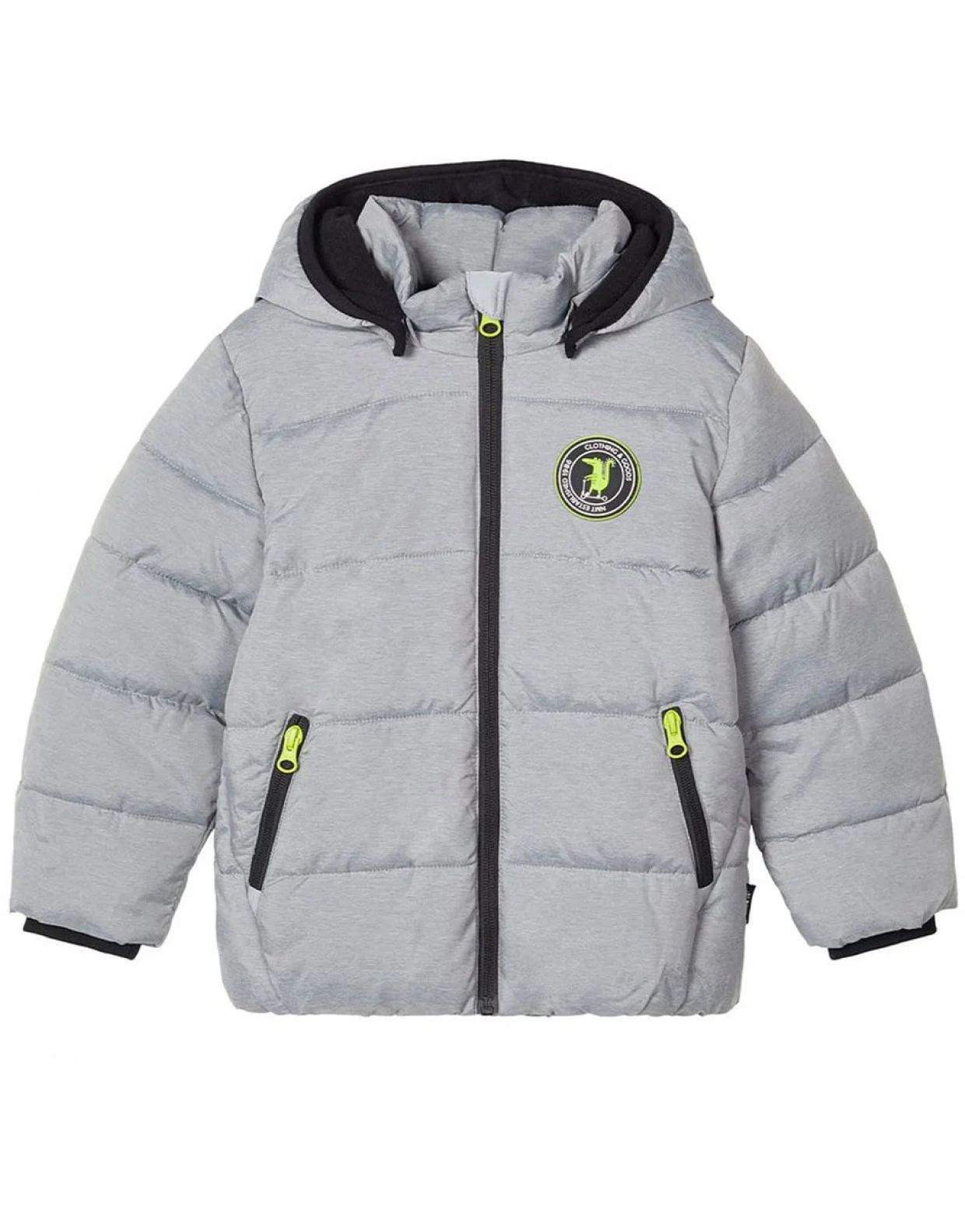 Детско яке NAME IT Mezzo Reflective DinosaurDetail Puffer Jacket Grey