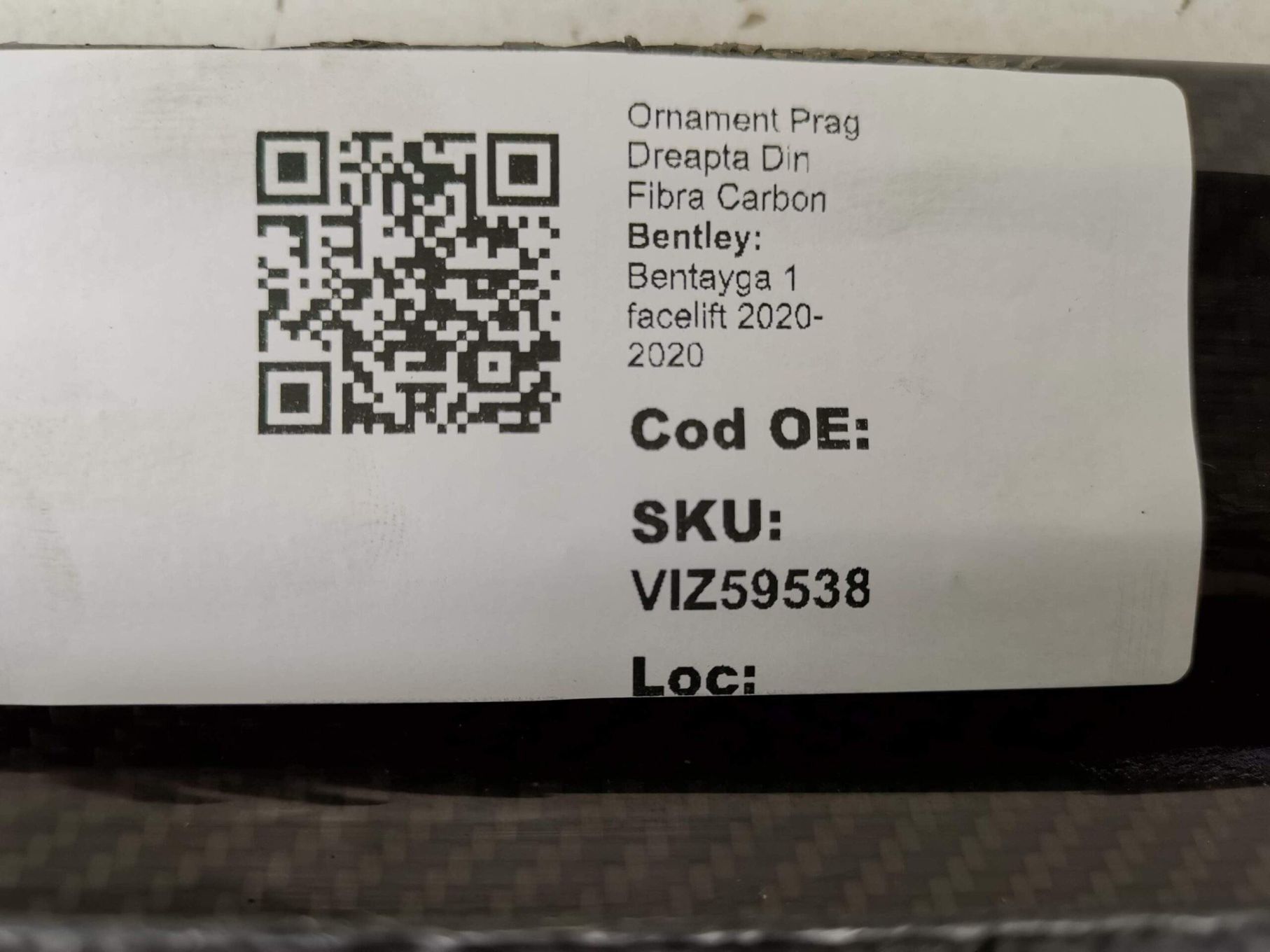 Ornament Prag Dreapta Din Fibra Carbon Bentley Bentayga 1 facelift 202