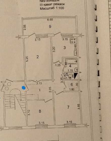 Продаётся просторная 3-комнатная квартира, массив куйлюк - 4.