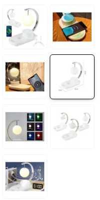 Lampa RGB luna Verk Group cu incarcator wireless 10W, difuzor Bluetoot
