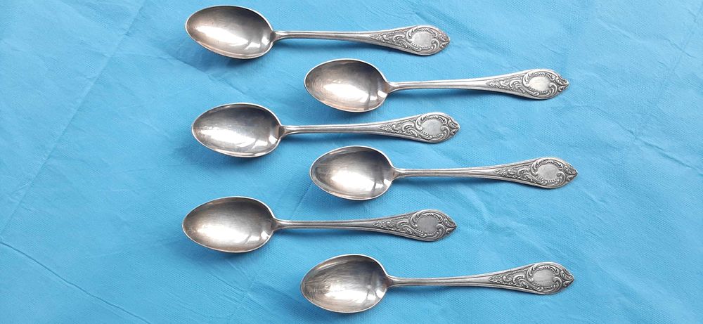 Set 6 linguri mari, alpaca, URSS, marcate, 1960-65, 364 G