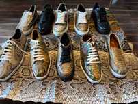 Sneakersi barbati din piele exotica de piton