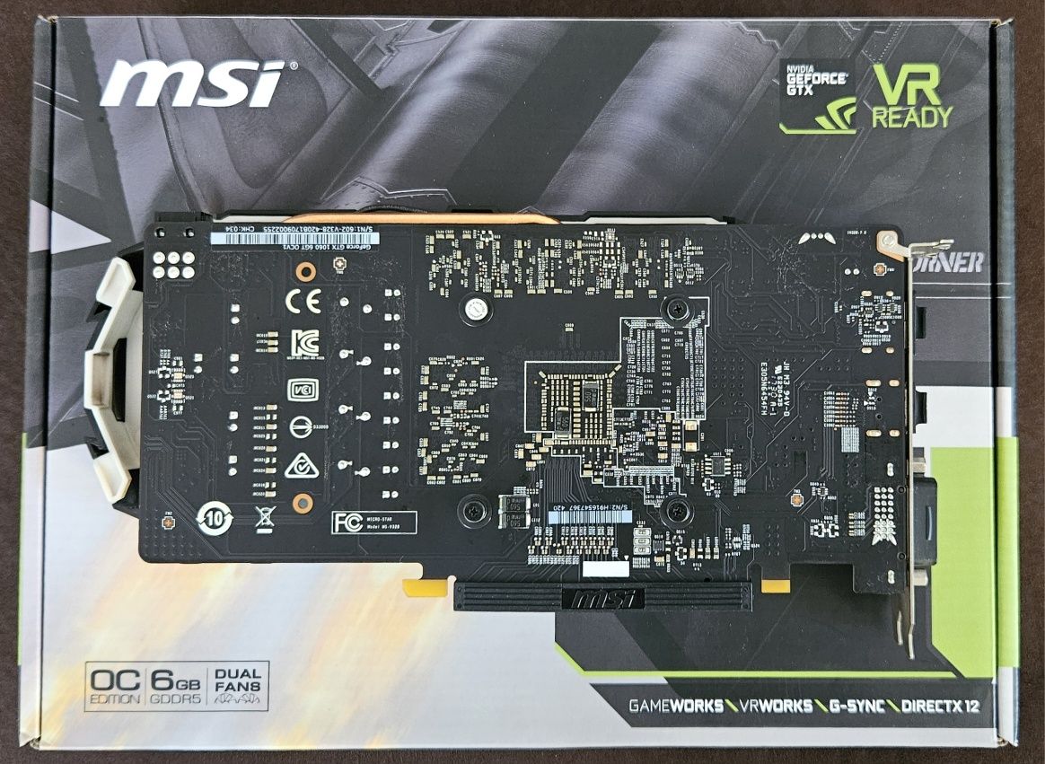 MSI GeForce GTX 1060 6gb OC